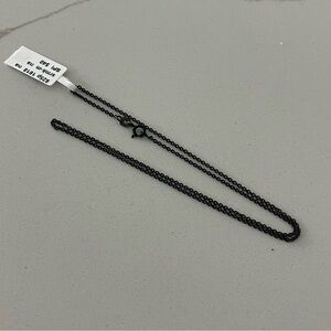 Black rhodium Sterling Silver 925 link Chain Necklace 16”